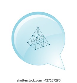 Wire frame shape. Pyramid with connected lines and dots. Vector Illustration