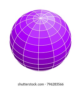 Wire frame style design. Platonic solid design. Earth globe