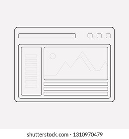 Wire framing icon line element. Vector illustration of wire framing icon line isolated on clean background for your web mobile app logo design.