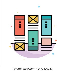 Wire framing, Sketching, Wireframe, Building Idea Abstract Flat Color Icon Template. Vector Icon Template background