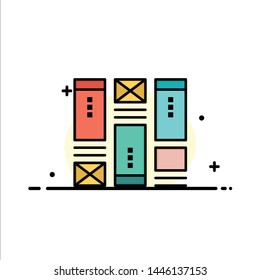 Wire framing, Sketching, Wireframe, Idea Business Logo Template. Flat Color