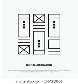 Wire framing, Sketching, Wireframe, Idea Vector Line Icon. Vector Icon Template background