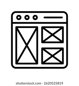 Wire Framing  Vector outline icon. Eps10 file 