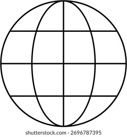 Wire globe mesh set PNG. Abstract 3D striped sphere vector illustration