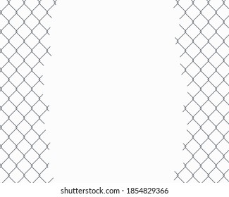 Alambre de rejilla con un agujero. Aislado sobre un fondo blanco. Ilustración del vector