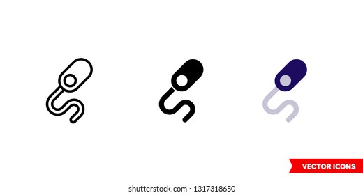 Wire icon of 3 types: color, black and white, outline. Isolated vector sign symbol.