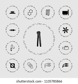 Wire icon. collection of 13 wire filled and outline icons such as phone connection cable, pliers, no plug, phone cable, spring rotate. editable wire icons for web and mobile.