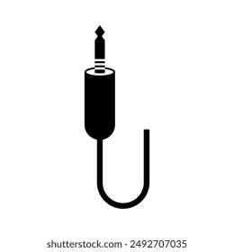 Icono de cable. Icono Plug. Estilo silueta. Icono de Vector.