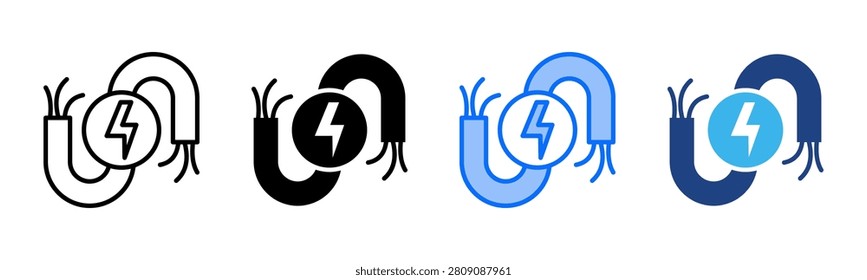 Wire icon set multiple style collection