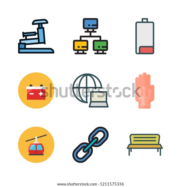 wire icon set. vector set about\
network, link, networking and wired gloves icons\
set.