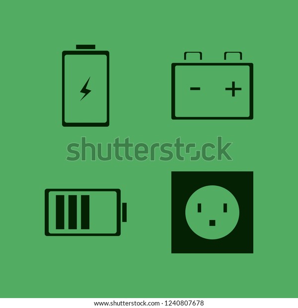 wire icon. wire vector icons set car battery,\
electric outlet and\
battery
