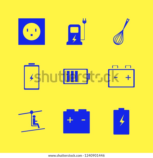 wire icon. wire vector icons set electric\
outlet, car charger, battery and car\
battery