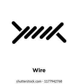 Wire icon vector isolated on white background, logo concept of Wire sign on transparent background, filled black symbol
