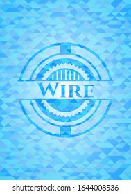 Wire light blue mosaic emblem