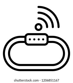 Wire lock with wifi signals, secure network icon 