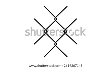 Wire mesh, black isolated silhouette