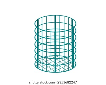 Wire mesh bucket on a white background.