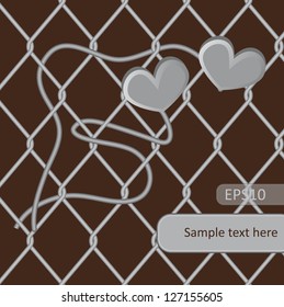 wire mesh fence wire heart