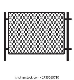 Wire mesh fence. Vector image of a part of a steel metal cage. Security symbol background. Stock Photo.