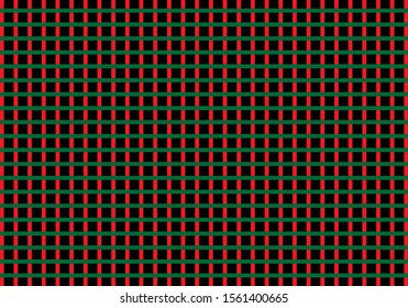 wire mesh green and red line pattern, on black background vector