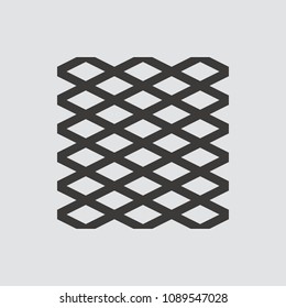 Wire mesh icon isolated of flat style. Vector illustration.