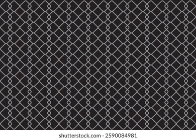 Wire mesh. Mixed single combats of MMA. Vector illustration on black background.