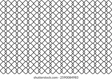 Wire mesh. Mixed single combats of MMA. Vector illustration on black background.