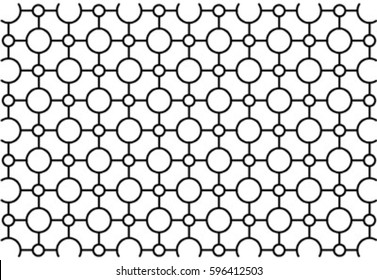 wire mesh of small circle and big circle in vector.