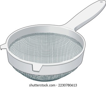 Wire Mesh Strainer Utensil Vector Illustration