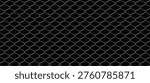 Wire net fence vector realistic illustration. Chain link fence mesh pattern with metal texture. Industrial background. Gray metallic fencing material, steel security barrier on black background