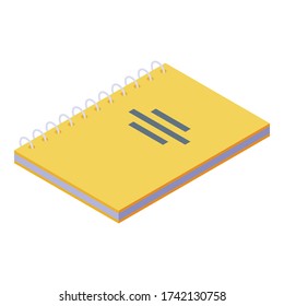 Wire notebook icon. Isometric of wire notebook vector icon for web design isolated on white background