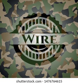 Wire on camouflaged pattern. Vector Illustration. Detailed.