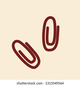 wire paper clip kawaii doodle flat vector illustration icon