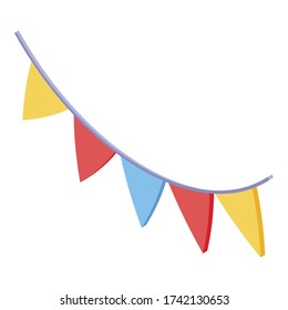 Wire party flags icon. Isometric of wire party flags vector icon for web design isolated on white background