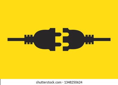 Wire plug icon. Vector illustration. Wire plug in flat design. Concept of connection and disconnection of the electricity.