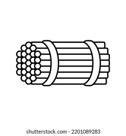 vector de icono de línea de refuerzo de alambre. señal de refuerzo de alambre. símbolo de contorno aislado ilustración negra