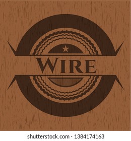 Wire retro wooden emblem. Vector Illustration.
