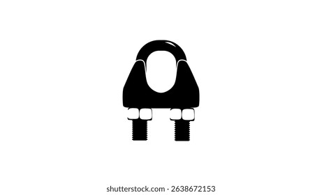 Wire Rope Grip, black isolated silhouette