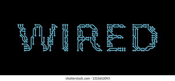 WIRE sign - circuit board style