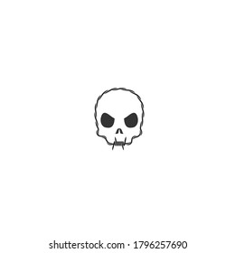 Wire Skull Logo. Skull made from barbed wire has meaning of forbidden and danger.