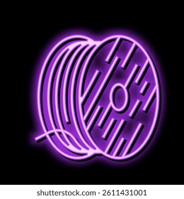wire steel production neon light sign vector. wire steel production sign. isolated symbol illustration