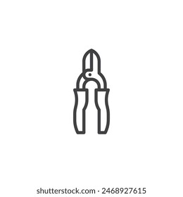 Wire Stripper line icon. linear style sign for mobile concept and web design. Wire stripper tool outline vector icon. Symbol, logo illustration. Vector graphics