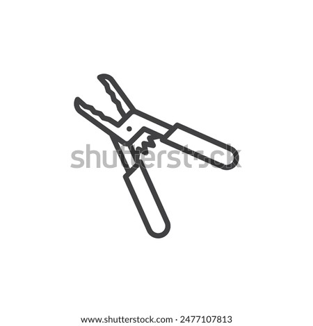 Wire Stripper line icon. linear style sign for mobile concept and web design. Wire stripper tool outline vector icon. Symbol, logo illustration. Vector graphics