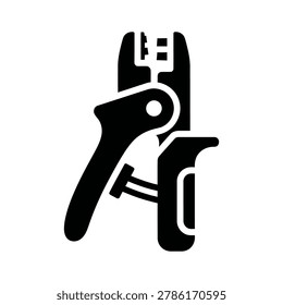 Wire stripper tool icon vector with the icon depicts the pliers like action