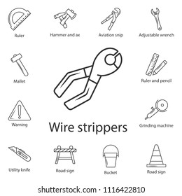 Wire strippers line icon. Simple element illustration. Wire strippers line symbol design from Construction collection set. Can be used for web and mobile on white background