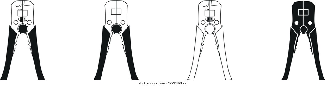 Wire strippers line icon, vector illustration