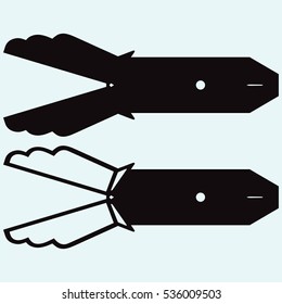 Wire strippers. Pliers for working with electricity. Isolated on blue background. Vector silhouettes