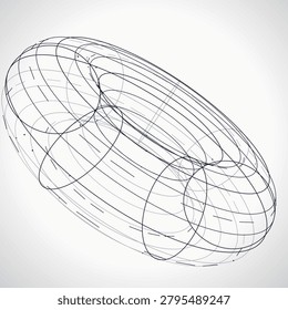 Wire Torus vector background with balanced copy space for microstock and commercial design projects.