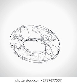 Wire Torus vector background with minimal abstract composition for microstock and commercial design projects.