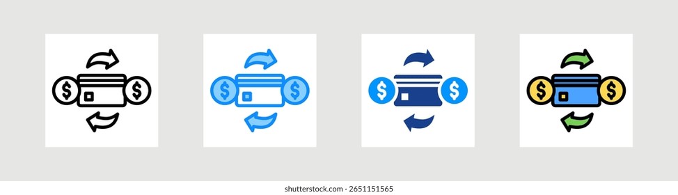 Conjunto de Coleções de Ícones de Transferência Eletrônica com Vários Estilos